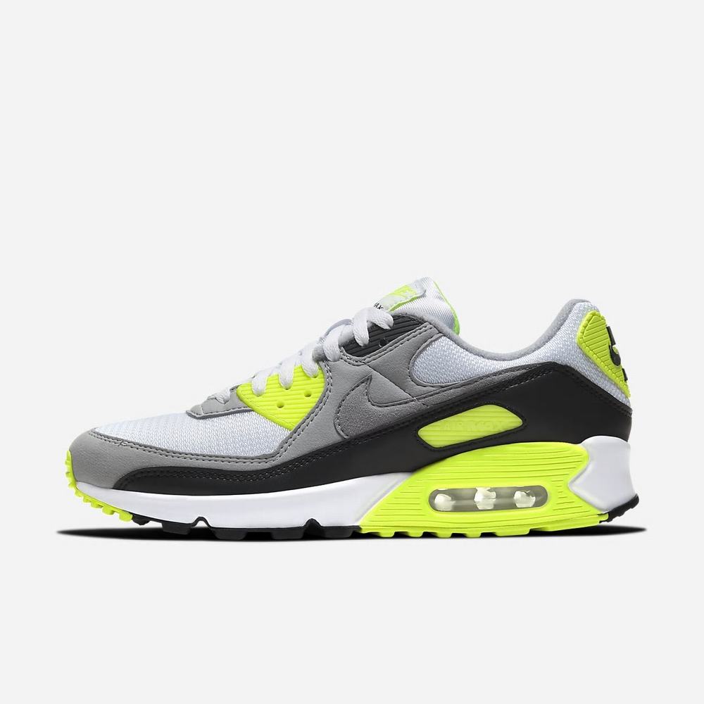 Sneakers Nike Air Max 90 Blanche 9206-435 White/Volt/Black/Particle Grey Homme | UHV-66891933